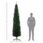 HOMCOM 8 ft Artificial Pencil Christmas Trees Holiday Decoration with Colorful LED Lights, Steel Base, Skinny Shape - Image 3