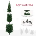 HOMCOM 8 ft Artificial Pencil Christmas Trees Holiday Decoration with Colorful LED Lights, Steel Base, Skinny Shape - Image 7