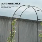 8 ft Steel Garden Arch, Garden Arbor Trellis with Large Base for Climbing Plants, Wedding Arch Stand, Black - Image 5