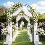 8 ft Steel Garden Arch, Garden Arbor Trellis with Large Base for Climbing Plants, Wedding Arch Stand, Black - Image 7