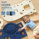 8-in-1 Toddler Slide Set with Basketball Hoop, Indoor Outdoor Playground Playset for Kids, Blue - Image 7