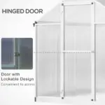 Outsunny 8 ft L x 6 ft W Walk-In Polycarbonate Greenhouse with Roof Vent for Ventilation and Rain Gutter, Hobby Greenhouse for Winter - Image 5