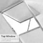 Outsunny 8 ft L x 6 ft W Walk-In Polycarbonate Greenhouse with Roof Vent for Ventilation and Rain Gutter, Hobby Greenhouse for Winter - Image 6