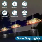 8 Pack Solar Deck Step Lights Waterproof Outdoor LED Fence Lights - Image 4