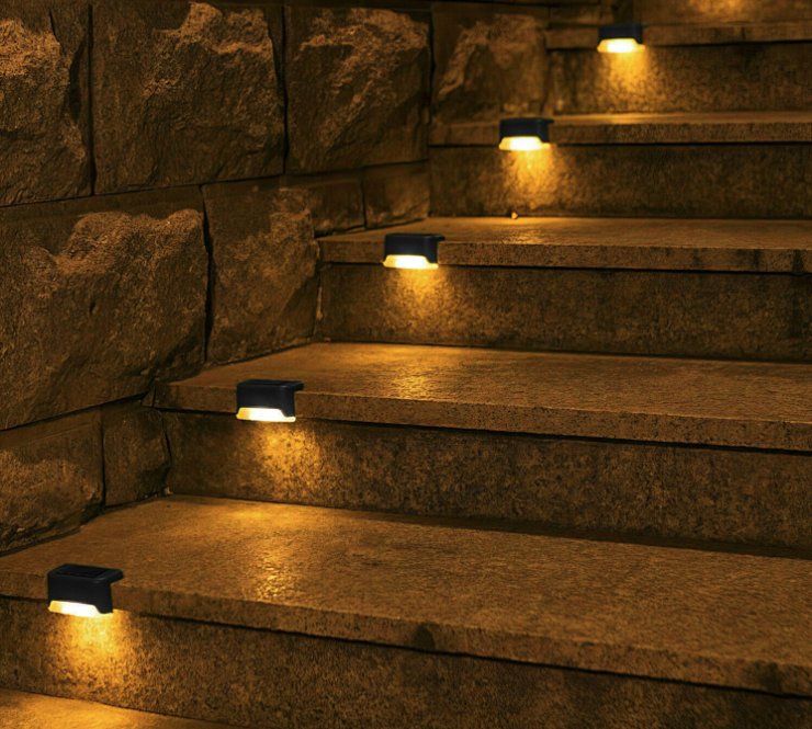 8 Pack Solar Deck Step Lights Waterproof Outdoor LED Fence Lights