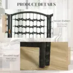 8 Panel Folding Room Divider Portable Privacy Screen Wave Fiber Room Partition for Home Office Black - Image 6