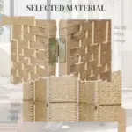 HOMCOM 8 Panel Folding Room Divider Portable Privacy Screen Wave Fiber Room Partition for Home Office Natural - Image 5