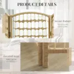HOMCOM 8 Panel Folding Room Divider Portable Privacy Screen Wave Fiber Room Partition for Home Office Natural - Image 6