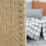 HOMCOM 8 Panel Folding Room Divider Portable Privacy Screen Wave Fiber Room Partition for Home Office Natural - Image 9