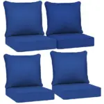 Outsunny 8 Patio Chair Cushions with Seat and Backrest, Fade Resistant Seat Replacement Cushion Set, Navy Blue - Image 11