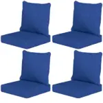 Outsunny 8 Patio Chair Cushions with Seat and Backrest, Fade Resistant Seat Replacement Cushion Set, Navy Blue