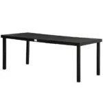 8 People Rectangular Pedestal Dining Table, with Aluminum Frame, All-Weather HDPE Wood Top, Foot Pads for Garden, Patio, Black - Image 11