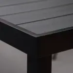8 People Rectangular Pedestal Dining Table, with Aluminum Frame, All-Weather HDPE Wood Top, Foot Pads for Garden, Patio, Black - Image 8