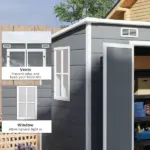 Outsunny 8' x 4' Plastic Outdoor Storage Shed with Floor, Window, Lockable Doors and Vents for Backyard Patio Lawn, Gray - Image 6