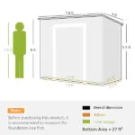 Outsunny 8' x 4' Plastic Outdoor Storage Shed with Floor, Window, Lockable Doors and Vents for Backyard Patio Lawn, Light Brown - Image 3