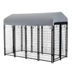 PawHut 8 ft x 4 ft x 6 ft Outdoor Dog Playpen, Kennel with Lockable Door and Water-Resistant Canopy, for Medium/Large Dogs - Image 14