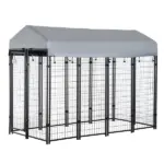 PawHut 8 ft x 4 ft x 6 ft Outdoor Dog Playpen, Kennel with Lockable Door and Water-Resistant Canopy, for Medium/Large Dogs
