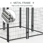 PawHut 8 ft x 4 ft x 6 ft Outdoor Dog Playpen, Kennel with Lockable Door and Water-Resistant Canopy, for Medium/Large Dogs - Image 5