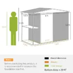 8 x 4ft Outdoor Garden Shed, Metal Storage Shed with Air Vents and Lockable Door for Backyard Garden Patio, Dark Gray - Image 3