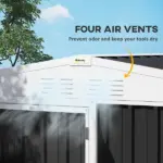 8 x 4ft Outdoor Garden Shed, Metal Storage Shed with Air Vents and Lockable Door for Backyard Garden Patio, Dark Gray - Image 5
