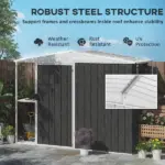 8 x 4ft Outdoor Garden Shed, Metal Storage Shed with Air Vents and Lockable Door for Backyard Garden Patio, Dark Gray - Image 8
