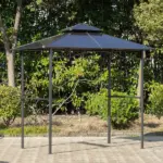 Outsunny 8 ft x 5 ft BBQ Gazebo, Outdoor BBQ Canopy with 2 Side Shelves, and Double Layer PC Roof, UV/Rain Resistant, Sturdy Frame, Brown - Image 10