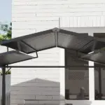 Outsunny 8 x 5ft Hardtop Grill Gazebo with Double Metal Roof, 2 Side Shelves and 4 Cup Holders for Patio Backyard Lawn Deck - Image 8
