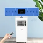 HOMCOM 8000 BTU Mobile Air Conditioner for Cooling and Dehumidifying, Remote Control, 24H Timer, LED Display, White - Image 7
