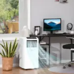 HOMCOM 8000 BTU Portable Air Conditioner, Built-in Cool, Dehumidifier, Fan Modes, with Remote Controller, LED Display, White - Image 2