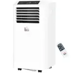 HOMCOM 8000 BTU Portable Air Conditioner, Built-in Cool, Dehumidifier, Fan Modes, with Remote Controller, LED Display, White