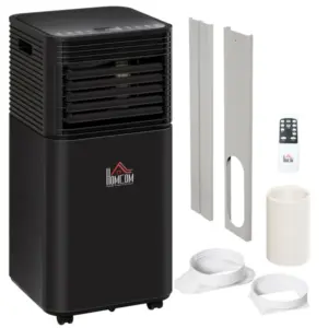 8000btu compact portable air conditioner efficient cooling dehumidifier fan with remote 24h timer black