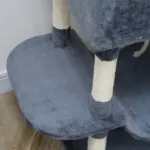 81" Cat Tree w/ Cat Scratching Posts, Scratching Board, Condos, Beds, Hammocks, Toy Balls, Rope Cat Toy, Gray - Image 9