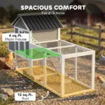 82" Wooden Chicken Coop, Large Outdoor Hen House for 2-3 Hens, Chicken House with Nesting Box, Pull-on Tray - Image 3