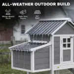 82" Wooden Chicken Coop, Large Outdoor Hen House for 2-3 Hens, Chicken House with Nesting Box, Pull-on Tray - Image 4