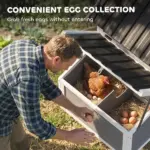 82" Wooden Chicken Coop, Large Outdoor Hen House for 2-3 Hens, Chicken House with Nesting Box, Pull-on Tray - Image 7