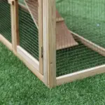 PawHut 83 Wooden Rabbit Hutch Large Bunny House Double Run Removable Tray Waterproof Roof Outdoor Natural - Image 11