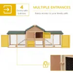 PawHut 83 Wooden Rabbit Hutch Large Bunny House Double Run Removable Tray Waterproof Roof Outdoor Natural - Image 4