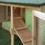 PawHut 83 Wooden Rabbit Hutch Large Bunny House Double Run Removable Tray Waterproof Roof Outdoor Natural - Image 10