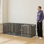 PawHut 83"L Heavy-Duty Dog Crate, Extra Large Dog Kennel with Divider and Mat for Large Breeds, Modular Puppy Playpen - Image 2
