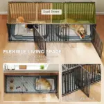 PawHut 83"L Heavy-Duty Dog Crate, Extra Large Dog Kennel with Divider and Mat for Large Breeds, Modular Puppy Playpen - Image 4
