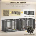 PawHut 83"L Heavy-Duty Dog Crate, Extra Large Dog Kennel with Divider and Mat for Large Breeds, Modular Puppy Playpen - Image 5