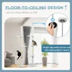 PawHut 8.4' Floor to Ceiling Cat Tree, Adjustable Height, White - Image 5