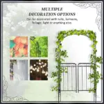 Outsunny 84 Inch Garden Arch Arbor with Gate, Metal Arch Trellis, Garden Archway for Climbing Vines, Wedding Ceremony Decoration - Image 6