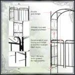 Outsunny 84 Inch Garden Arch Arbor with Gate, Metal Arch Trellis, Garden Archway for Climbing Vines, Wedding Ceremony Decoration - Image 7