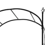 Outsunny 84 Inch Garden Arch Arbor with Gate, Metal Arch Trellis, Garden Archway for Climbing Vines, Wedding Ceremony Decoration - Image 9