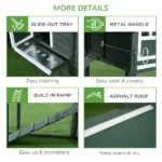 84" Wooden Chicken House, Chicken Coop Poultry Hen Cage with Covered Big Run, Nesting Box, and Perches, Green - Image 7