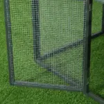 84" Wooden Chicken House, Chicken Coop Poultry Hen Cage with Covered Big Run, Nesting Box, and Perches, Green - Image 8