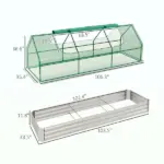 Outsunny 8.6 x 3 x 1ft Raised Garden Bed with Mini Greenhouse, Galvanized Raised Garden Bed with Cover for Herbs and Vegetables - Image 3