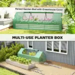 Outsunny 8.6 x 3 x 1ft Raised Garden Bed with Mini Greenhouse, Galvanized Raised Garden Bed with Cover for Herbs and Vegetables - Image 4
