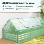 Outsunny 8.6 x 3 x 1ft Raised Garden Bed with Mini Greenhouse, Galvanized Raised Garden Bed with Cover for Herbs and Vegetables - Image 5